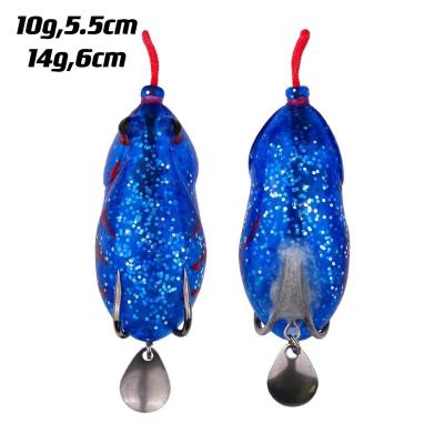 China Wholesale Plastic PVC Fishing Lures Frog 60mm 14g Bait With Double Hook for sale