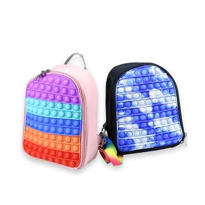 China Silicone Fashion Pop Juguetes Al Bag String Snap Purse Bubbles Push Toy Zipper Silicone Busy Person School Bag Large for sale