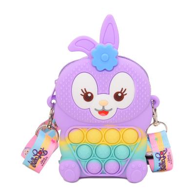 China Multicolor Silicone StellaLou Bunny Kids Jump Toy Color Strap Girls Princess Crossbag Handbag of the Restless Person for sale