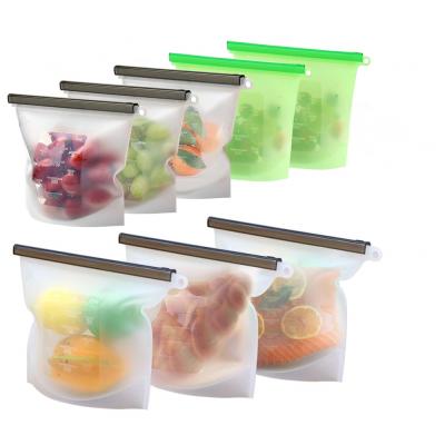 China Wholesale Economic Viable Snack Milk Fresh Vegetables And Fruits Reusable Silicone Food Storage Bags for sale