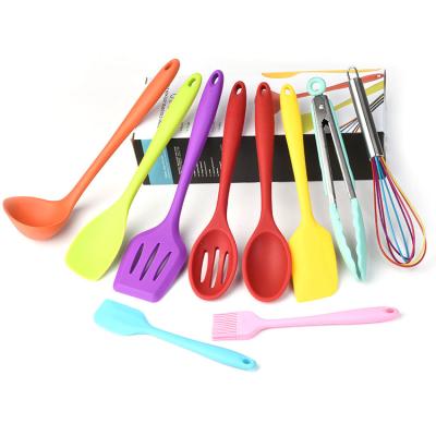 China 11 Piece Viable Hot Selling Silicone Camping Chef Kitchen Accessories Items Heat Resistant Utensil Set for sale