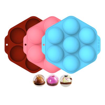 China New Design Viable Hot Selling 6 Holes Silicone Mold For Chocolate Molds Hot Chocolate Bomb Mold for sale