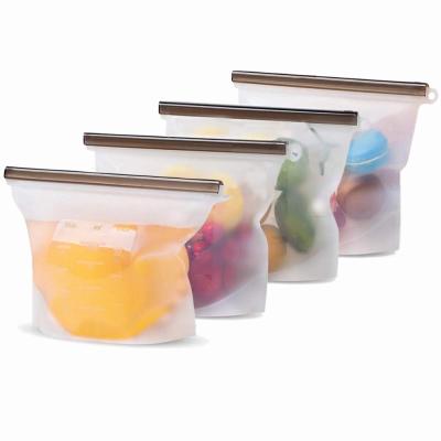 China Reusable Breastmilk Viable Fresh Sandwich Fruit Vegetable Melons Wholesale Price Zipper Silicone Food Storage Sealed Bag for sale