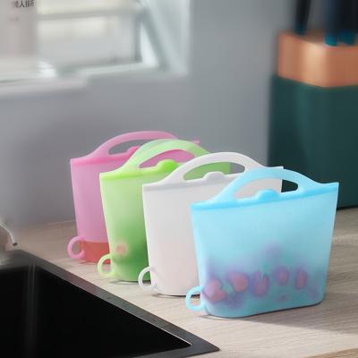 China Kitchen 1000ml 1200ml 1500ml Zipper Lock Bags Reusable Holder Food Vegetable Milk Silicone Food Storage Bag for sale