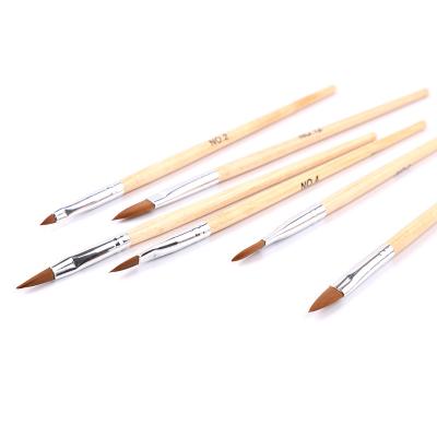 China Easy apply. 2021 Popular Private Label Nail Art Brush Wood Handle High Quality Professional 3D Nail Acrylic Brush for sale