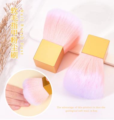 China NAIL Nail Cleaning Brush Square Handle Blush Short Brush Dual Use Nail Art Tools Mushroom Shape Nail Sweep Dust for sale