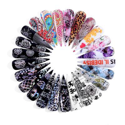 China Fashionable Art Paper New Star Transfer Nail Sticker 10 Rolls/Set With 4*120CM Laser Sticker Transfer Paper Nail Stickers for sale