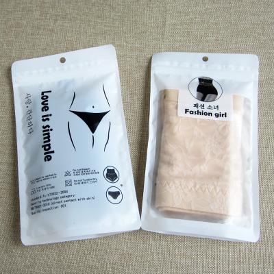 China Custom Plastic Safety Logo Printing One Side Clear Women's Underwear Packaging Ziplock Bag for sale