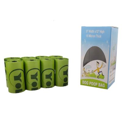 China Sustainable Wholesale Epi Biodegradable Rolls 8 Refill Plastic Dog Poop Bag for sale