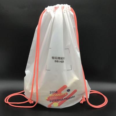 China Cheap Custom Printed Recyclable Wholesale Gym Sports Backpack LDPE Plastic Drawstring Bags for sale