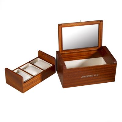 China Recyclable Luxury Wooden Box Watch Display Triple Slot Watch Box Wooden Box Watch for sale