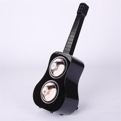 China OEM Factory Black Guitar Shape Design Luxury Display Gift Box Wooden Watch Box for sale