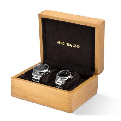 China Luxury Design Accept OEM / ODM Style Exquisite Double Slots Wooden Watch Gift Box for sale