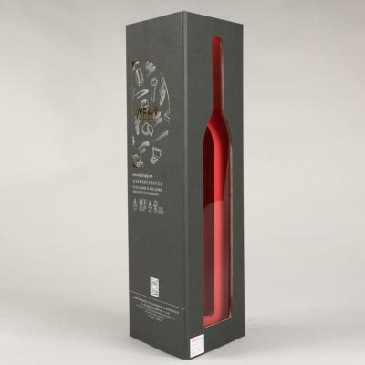 China 2021New style factory supply OEM handmade cardboard wine box folded paper wine box paper boxes with windows for wine for sale