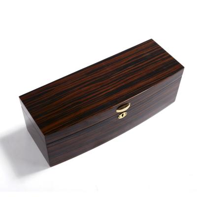 China Handmade High End Handmade Screen Printing Single Bottle Wooden Whiskey Wine Box for sale