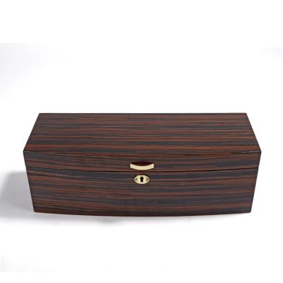 China Handmade High End High Gloss Lacquer Wooden Wine Packing Box With Lining for sale