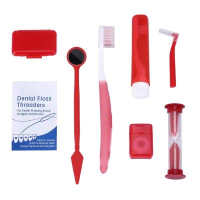 China Dental Health Care Oral Cleaning Orthodontic Kit 8 Pieces / Professional Teeth Cleaning Kit for sale