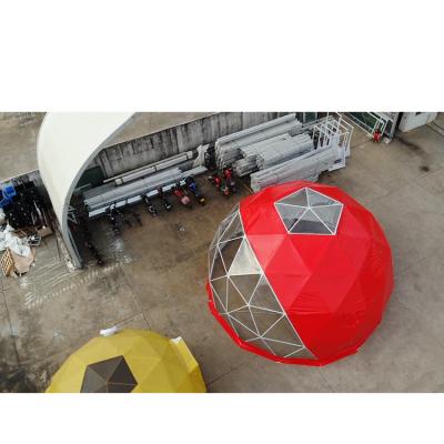 China Glamping Q235 geodesic dome steel house pvc 6m 8m outdoor glamping tent for luxury camp for sale