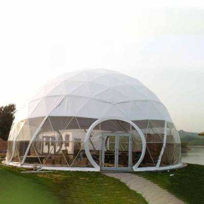 China Waterproof Geodesic Igloo Greenhouse Garden Tent Half Dome Dome Glamping Tents 4m 6m 8m Diameter With Bath And Bedroom for sale