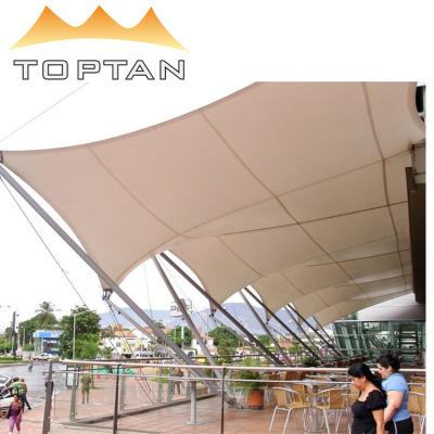 China 2021Hot Sale Waterproof Landscape Canopy Sunshade Steel Structure PVDF/PTFE Membrane Tensile Shade Sails Structure For Car Parking for sale