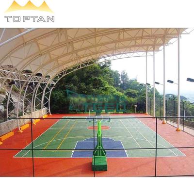 China PVDF/PTFE waterproof high quality permanent basketball court membrane structure tension tent for sale