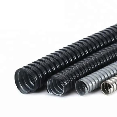 China High Flexibility PVC Coated Metallic Gray Metal Flexible Conduit Galvanized Corrugated Electrical Conduit Pipes for sale