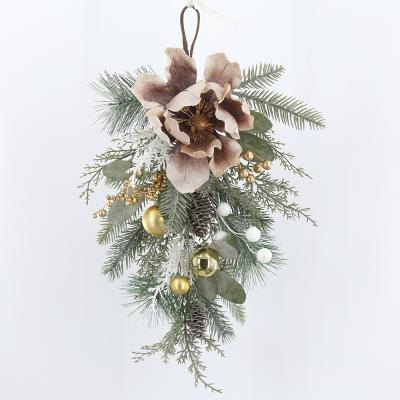 China Handmede Wholesale Artificial Christmas Garland 50cm for Office Party Christmas Decoration Home Outdoor Ornament for sale