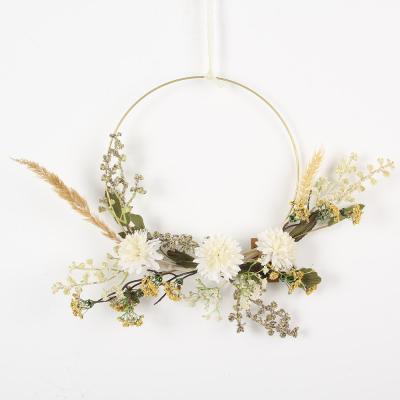 China Boxwood Hanging High Quality Wedding Plastic Garland Green Wreath Spring Wreath Artificial Door Wreath for sale