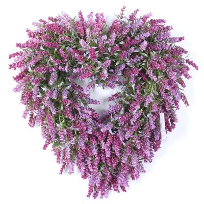 China artificial garland etc. Factory Direct Selling Christmas Plastic Wreath For Door Decoration Gift Artificial Lavender Flower Wreath for sale