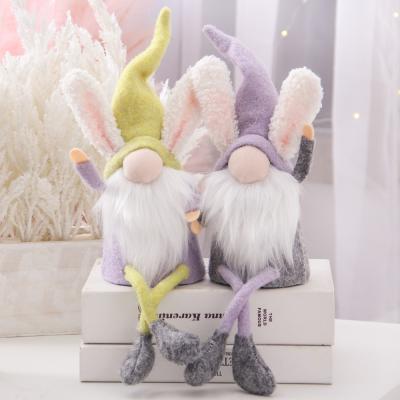 China Fabric ; 2022 Hot Selling Handmade Cloth Amazon Craft Elf Bunny Plush Toys Doll Rabbit Easter Gnomes For Easter Party Table Ornament for sale