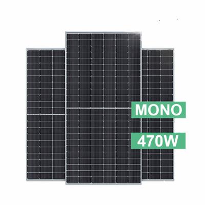 China Bifacial Solar Panel System Home Placa De Energia Solar 470W Solar Panel Doubles Glass Solar Power System Slim Bificial Cells for sale