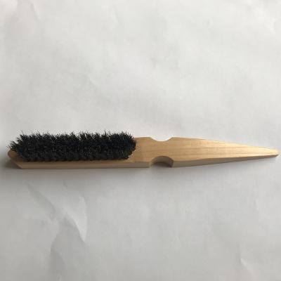 China Nondisposable Natural Wooden Handle Custom Long Handle Private Label Boar Hair Magic Sheer Edge Brush for sale