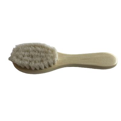 China Goat Hair Baby Hair Care Brush Natural Wooden Goat Hair Baby Hair Care Brush for sale