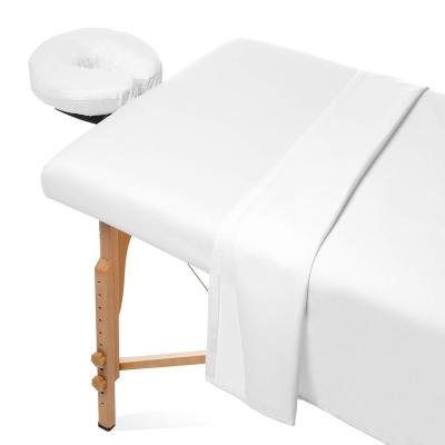 China Sustainable Microfiber Massage Table Sheet 3 PCS Set Natural Flat Surface Fitted Face Cover for sale