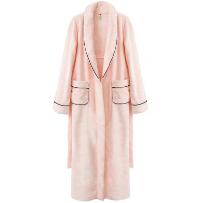 China Women Bathrobe Luxury Breathable Disposable Cotton 100% Organic Fleece Brushed Fabric Embossed Beautiful Ladies Towel for sale