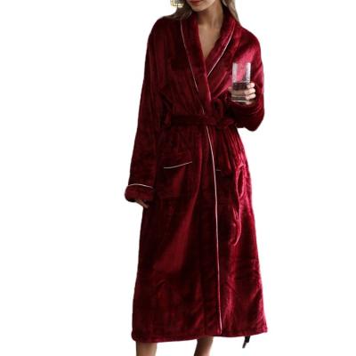 China Luxury Breathable Flannel Bathrobe For Women Embossed 100% Cotton Quality Brushed Beautiful Fabric Ladies Bath Towel for sale