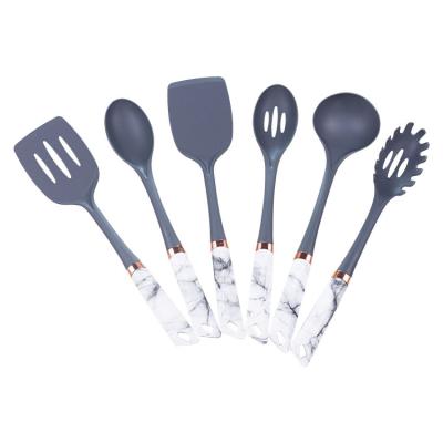 China Sustainable Promotional Custom 6 Piece In 1 Cookware Non-Stick Nylon Kitchen Utensils Set With PP Handle for sale