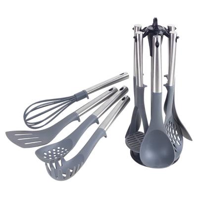 China Factory Sustainable Classic Design China Stainless Steel Kitchen Practical Serving Multifunctional Nylon Utensils for sale