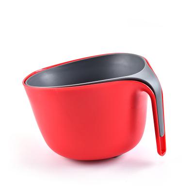 China Sustainable Promotional Salad Mixing Bowl Double Layered Plastic Drain Basin Basket For Washing Fruit Vegetables for sale