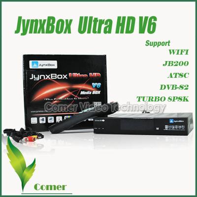 China Volle kern-Internet-Fernseher-Spitzenkasten JYNXBOX ultra HD V6 HD 1080P H. 264 Doppel zu verkaufen