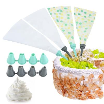 China NEW Viable Plastic Kitchen Accessories Icing Cream Piping Pastry Bag + 4 Spout DIY Cake Decorating Tips for sale