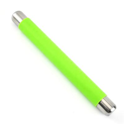 China Sustainable Non-Stick Silicone Rolling Pin Dough Roller For Pizza Cookie With Stainless Steel Handle for sale