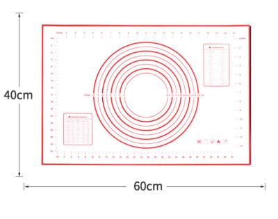 China Large Non Stick Food Grade 0.40mm Thickness Disposable Silicone Pastry Mat For Dough With Measuring Silicone Baking Mat for sale