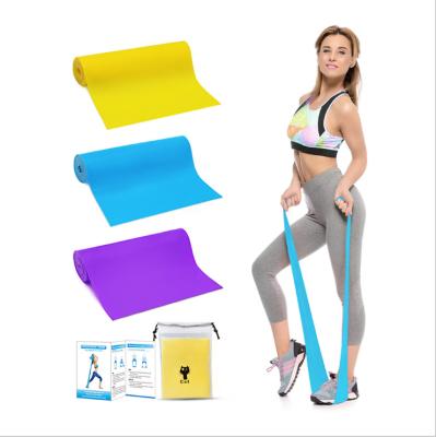 China Factory direct outdoor environmental protection 3 colors exercise band fitness resistance band elastic band yoga tension stretch for sale