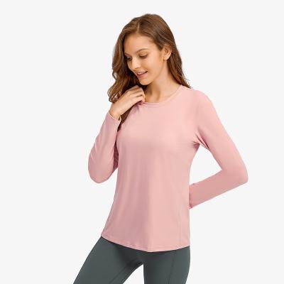 China Custom Logo Long Sleeve Sportswear OEM Winter Autumn Breathable Gym Fitness T-Shirt For Women for sale