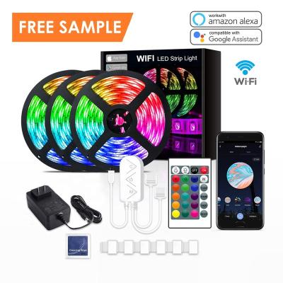 China Free Sample Wifi App Residential Remote Smart 5050 RGB LED Flexible Waterproof LED Strip Light zu verkaufen