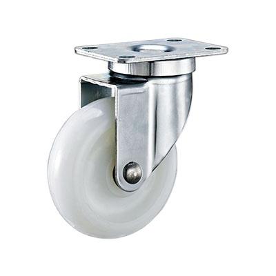 China Flat Free High Strength Hot Selling White Nylon Caster Wheels Lockable Medium Duty Caster Wheels for sale