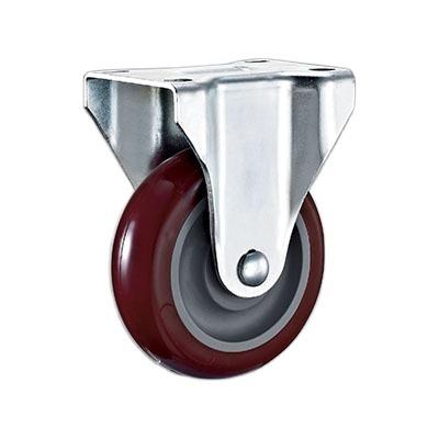 China Good Selling High Quality Flat Free Caster Wheels RED Polyurethane Tread On Lockable Caster Wheels PP Core Caster Ball Bearing For Trolleys for sale