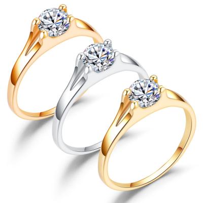 China Diamond Fashion Jewelry Classic Fashion, Large Diamond Engagement Ring, 18k Gold Plated Wedding Rings for sale