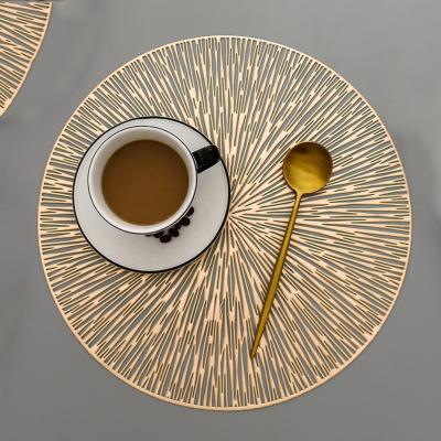 China Sustainable Luxurious Gold Round Seat Mat For Table Decoration for sale